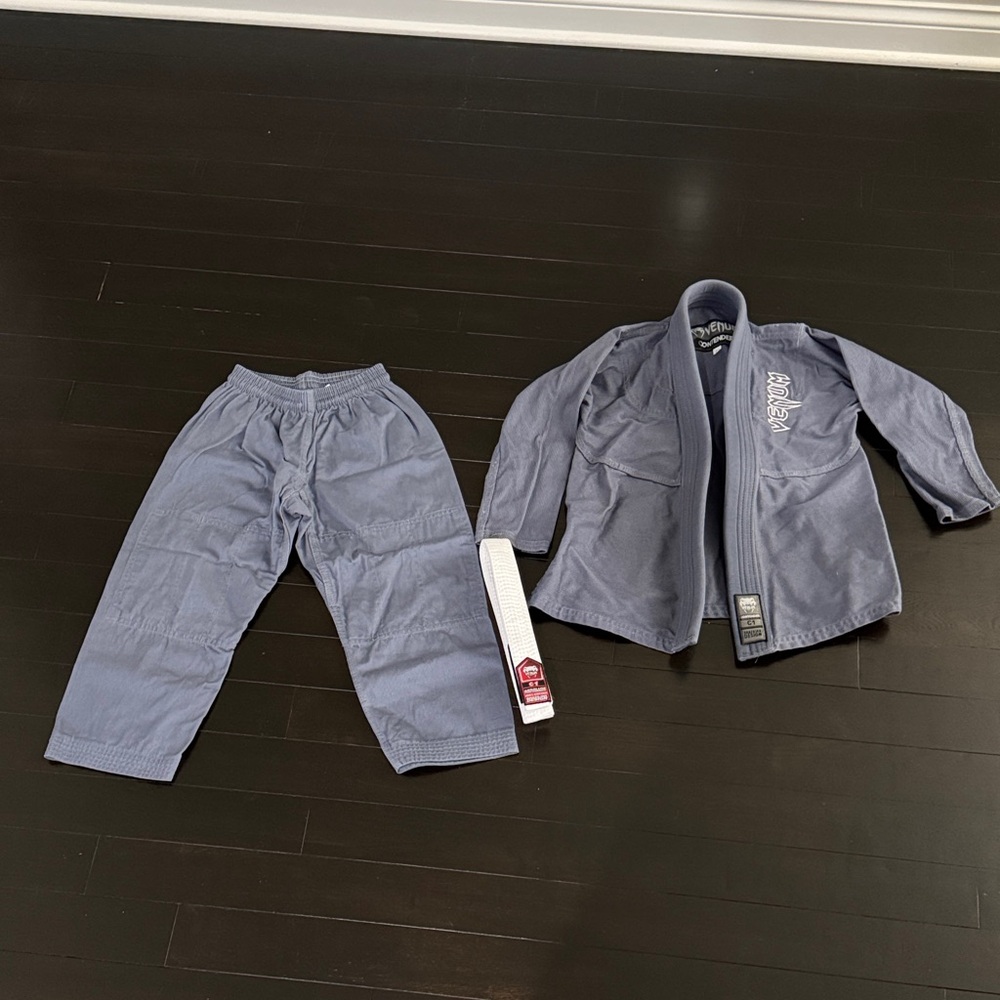 Venum Kids Dark Grey Martial Arts Jacket and Pants Set